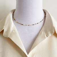 Collier de perles de coquillage d'eau douce naturelles de 2 mm au design original pour femme, style japonais et coréen, motif géométrique, usage quotidien