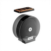 Boîte à papier toilette murale transparente en plastique étanche avec support pour rouleau de papier de grande taille et distributeur de mouchoirs à déchirure manuelle pour salle de bain