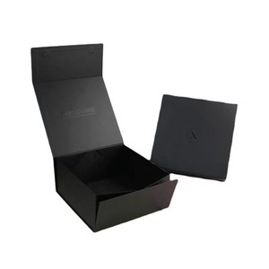 Premium Custom Logo Luxury Matte Black Rigid Paper Cardboard <b>Foldable</b> Empty Magnetic Folding <b>Box</b> - Product Image 1