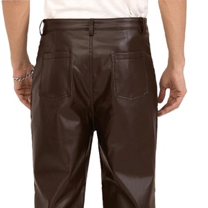 Nuevos Pantalones de Cuero para Hombre, Rectos, Lisos, en Colores Personalizados, Formales, para Exteriores, Impermeables, Ecológicos y Ligeros, en Oferta - Product Image 5