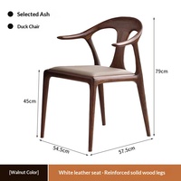 Chaise de salle à manger en bois massif noyer noir avec dossier et accoudoirs, style capsule spatiale multifonctionnelle, pour usage domestique ou bureau, style mi-siècle