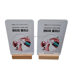 Khung Acrylic Hai Mặt Trong Suốt Giá Đỡ Bảng Hiệu Đế Gỗ, Giá Đỡ Trưng Bày Thực Đơn Để Bàn Bằng Gỗ Cho Nhà Hàng, Khách Sạn, Cử<span class=keywords><strong>a</strong></span> Hàng - Product Image 6