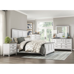 Classic Farmhouse 3 <b>Drawer</b> Nightstand Antique White Wooden Bedroom Furniture With Power Outlet USB - Product Image 6