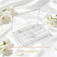 12-Fächer Transparente ABS-Lidschattenpalette, Herzförmiges Gitterdesign, Individuelle Leere Paletten Verfügbar
