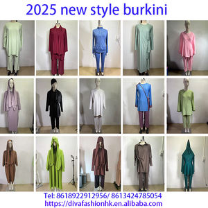 アンチUVイスラム教徒の水着控えめな女性ヒジャーブ長袖水着イスラムヒジャーブ3ピースブルキニ - Product Image 5