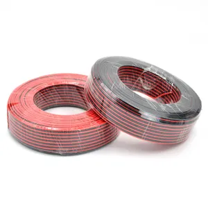 red and black 22AWG 2 core flat copper stranded speaker cable