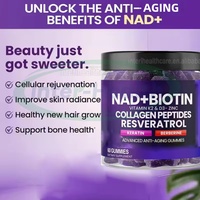 Complément Herbal Ausreson NAD+ Resvératrol Berbérine Biotine Collagène Kératine Zinc Vitamines K et D en Gummies pour Cheveux, Peau, Ongles et Articulations