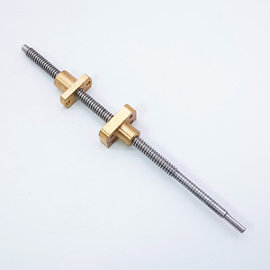 Eje de varilla de rosca trapezoidal <span class=keywords><strong>Acem</strong></span> ajustado de acero inoxidable con tuerca de latón - Product Image 2