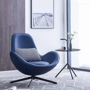 Poltrona Moderna Nordica a Forma di Uovo in Pelle Sintetica Girevole Multifunzionale per Balcone <span class=keywords><strong>Soggiorno</strong></span> Lussuosa Poltrona di Design per Casa - Product Image 2