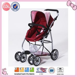Cuby Wholesale Girls Pretend Play Lovely Colorful Dolls Stroller Storage Basket Trolley Set Baby Doll Cart Toy for Kids - Product Image 5