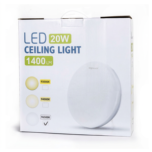 Aigostar Plafoniera LED in Plastica 20W 1400Lm 6500K Bianco Design Decorativo Minimalista Circolare per Interni Modello Spagna 192921 - Product Image 1