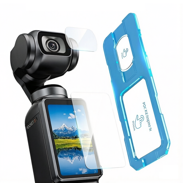 9H Grade AAA Glass Screen + Lens Protector 2.5D Anti-Scratch/Fingerprint HD Clear Tempered Glass Film DJI Osmo Pocket 3/4 Camera