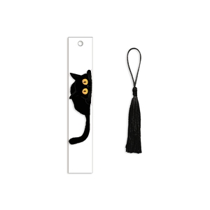 2 segnalibri in acrilico a forma di gatto, segnalibri piatti con nappa, accessori leggeri per la lettura - Product Image 2