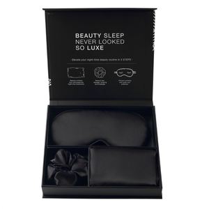 Produit Tendance 2026 : Ensemble Cadeau Trois Pièces en Soie Élastique et Polyester Couleur Unie (Masque de Nuit, Élastique à Cheveux, Taie d'Oreiller, Bandeau) - Product Image 3