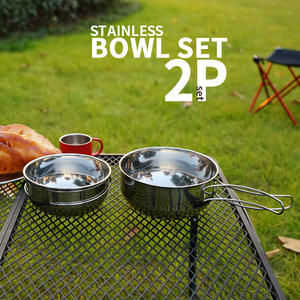 Ensemble de cuisine de camping portable léger en alliage d'aluminium avec vaisselle pliable et couvercle de casserole pour la randonnée en plein air - Product Image 3