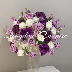SN-M36 düğün masa dekorasyon 60cm fuşya erik gül mor yapay çiçek top düğün centerpieces çiçek
