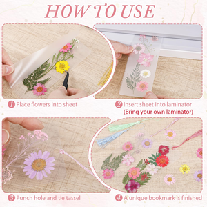 Segnalibri con Fiori Pressati in Resina Trasparente con Nappe, Accessori Regalo Fatti a Mano per Aumentare l'Interesse per la Lettura - Product Image 6