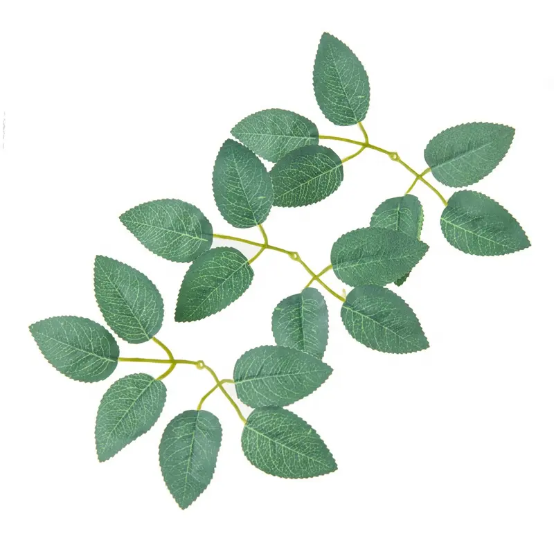 6 branches artificial rose leaves for flower DIY