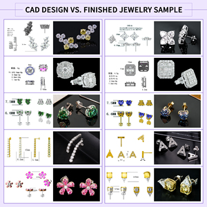 कस्टम थोक महिलाओं की महिलाएं 925 स्टर्लिंग सिल्वर स्क्रू स्टड बालियां रंग मोइससानाइट डायमंड ग्रा हिप हॉप गहने - Product Image 6