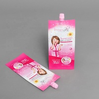 Échantillon de crème liquide pour le visage en sachet avec bec verseur, petit emballage personnalisé avec logo pour produits cosmétiques
