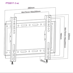PTS0017-3 Low Price Steel Fixed and Tilt Tv Wall <strong>Mounts</strong> Led Lcd Brackets Tv Wall Stand for <strong>VESA</strong> <strong>200</strong> <strong>X</strong> 200mm - Product Image 2