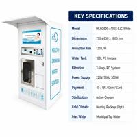 Distributeur d'eau purifiée à monnayeur 800G avec SDK, stérilisation UV, refroidissement par compresseur, écran LED et surveillance à distance