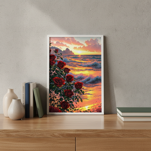 Dipinto Digitale Fai-da-Te con Rose, Tela Dipinta a Mano Oversize <span class=keywords><strong>41</strong></span>+, Moderno Dipinto Floreale Semplice Fatto a Mano per Soggiorno - Product Image 1