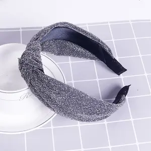 New Fashion Glitter Solid Fabric Braid Stirnband für Frauen Haarschmuck Mädchen Twists Haarband