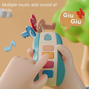 Zhiqu Unisex di plastica telecomando chiave giocattolo per la prima educazione dei bambini morbido <span class=keywords><strong>colla</strong></span> a denti <span class=keywords><strong>Puzzle</strong></span> con funzione di musica per il bambino - Product Image 2