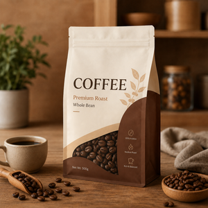 Bolsas de Café con Fondo Plano y Ocho Costuras Selladas, Bolsas de Empaque Personalizadas para Productos Secos, Empaque para Tostadores de Café - Product Image 1