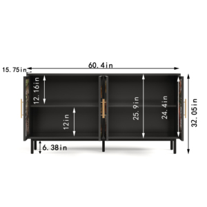 Trang trí tủ bên sơn thủy tinh kim loại khung sắt tự chọn nghệ thuật lưu trữ lối vào phòng khách phòng ngủ Tủ ăn - Product Image 5