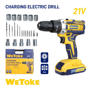 Wetoke สว่านชาร์จไฟฟ้าไร้สายพร้อมสว่านกระแทกความเร็วหลากหลายมอเตอร์ไร้แปรงถ่านสำหรับซ่อมลิเธียมปรับแต่งได้ - Product Image 4
