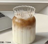 Tasses à jus en verre verticales transparentes à large bouche tasse à café au lait rétro tasse à boisson froide réutilisable tasse à thé au lait en verre