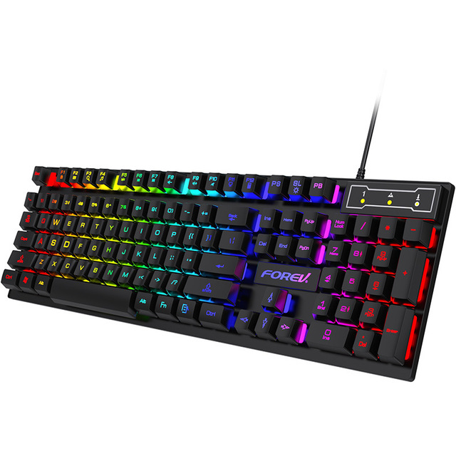 Top Selling 104-Key Wired Gaming Keyboard Plug&Play Programmable Full Size Universal Waterproof Rainbow Backlight for Pc/laptop