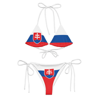 Ensemble de bikini pour femmes avec design de drapeaux du Cap-Vert, string transparent sexy, maillot de bain deux pièces tendance pour la plage