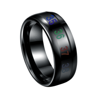 Bague intelligente en carbure de tungstène noire, vintage, à changement de couleur selon la température corporelle, pour la vente en gros de bijoux