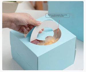 Manufacturer Portable Candy White <b>Card</b> Colorful Gift Pastry Paper <b>Box</b>, Custom Cake <b>Box</b> Packaging - Product Image 3