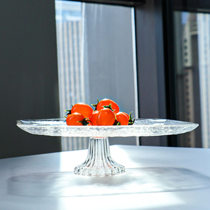 صينية زبدة زجاجية للمنزل للزفاف ، صينية مطبخ مستطيلة القدم ، زجاج كبير شفاف - Product Image 5