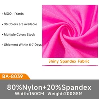 Tela Elástica en 4 Direcciones, Suave y Brillante, de Color Sólido, para Trajes de Baño, Lencería y Ropa Deportiva