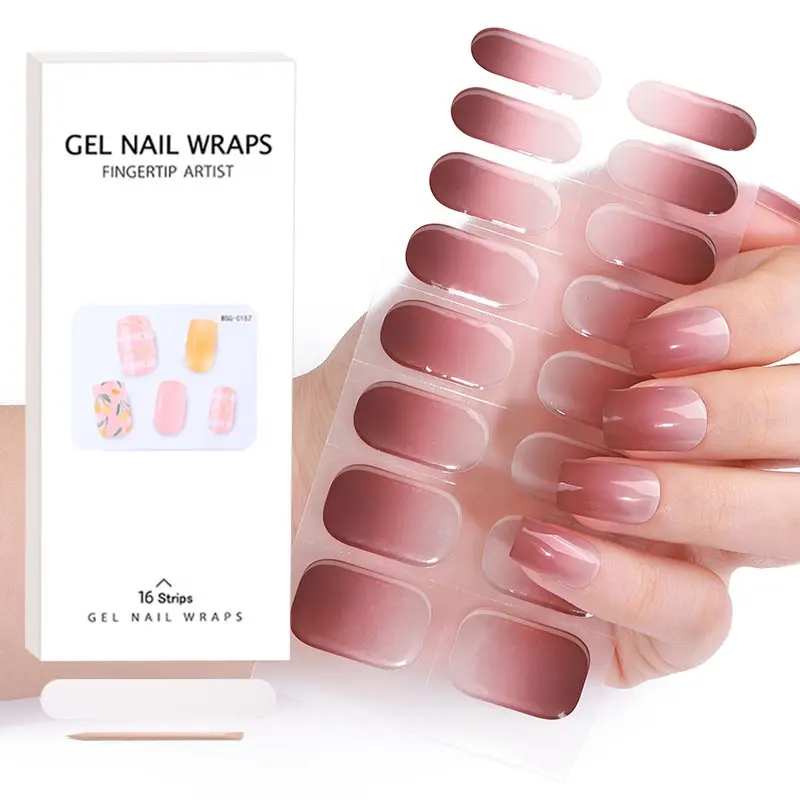 Bán Buôn Vẻ Đẹp Sticker Đầy Đủ Bìa Hàn Quốc Nail Stickers Nail Decals Dán Tùy Chỉnh Bán Chữa Khỏi Gel Nail Strips