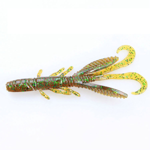 Nuovo Arrivo Speciale LUTAC the Dark Esche Artificiali Morbide a Forma di Gamberetto ad Affondamento Rapido, Coda in PVC con Paillettes, Gusto Pescato, 110mm/7.4g - Product Image 4