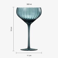 Verre à Martini Rayé – Design Rétro Luxe Léger, Rayures Verticales Colorées, Côtelé Dense, Fait Main, Écologique, Idéal pour les Fêtes