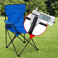 Chaise de camping pliable moderne avec porte-gobelet et sac extérieur, en tissu Oxford 600D et structure en acier, idéale pour le camping, la randonnée et l'école