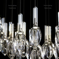 Nouveau lustre d'escalier sur mesure, style italien, LED, acier inoxydable, verre, salles à manger, salons, restaurants, design