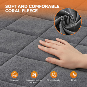 Heated Fitted Mattress Cover Coral Fleece Electric Heating Mattress <b>Pad</b> Luxury Digital Controller Auto Timer Adjustable Temper - Product Image 3