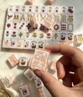 Tuiles de Mahjong Américaines en Acrylique Transparentes aux Couleurs de Fruits (Fraise, Ananas, Orange Clair) – Luxe, Voyage, Divertissement Familial