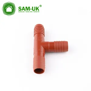 SAM UK Production, wholesale and sales red pph pipe and fitting threaded plastic pipe fittings tee spigot