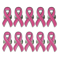 Broche émaillée d'usine pour la sensibilisation au cancer du sein, ruban rouge, violet, bleu, vert, jaune, blanc, épinglette, broche de revers, broche croix rose