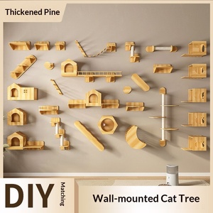 رف متعدد الوظائف للقطط يثبت على الحائط - منصة قفز قابلة للتركيب بنفسك وسرير قطط على شكل كبسولة فضائية، مثالي لجدران الشقق - Product Image 4