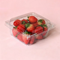 Conteneurs en plastique pour fruits en gros, boîte d'emballage transparente en PET pour fraises, pour fruits frais
